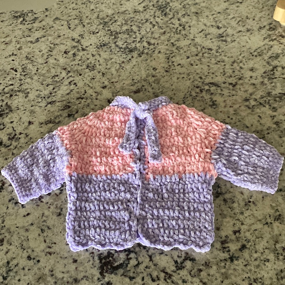 Hand made sweater/coat 12/18 months for girls